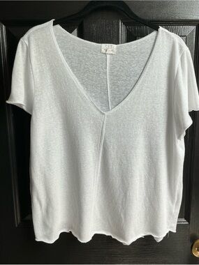 Project Social T White V-Neck Short Sleeve Tee